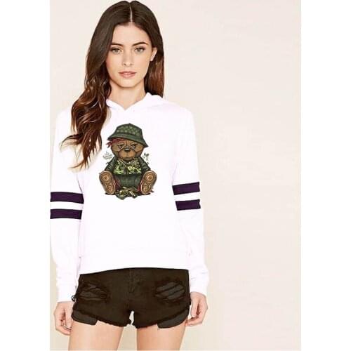 Women High Quality Long Sleeve Striped Print Sweatshirts Slim Casual Loose Pullovers Female Tops Hoodies