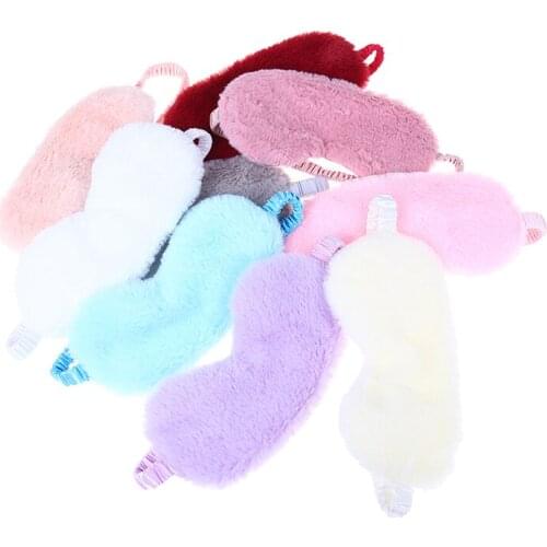 1pc Soft Plush Eye Masks Silk Lovely Eye Cover Rabbit Plush Sleeping Mask Eyepatch Cartoon Nap Eye Shade Blindfold Super Soft