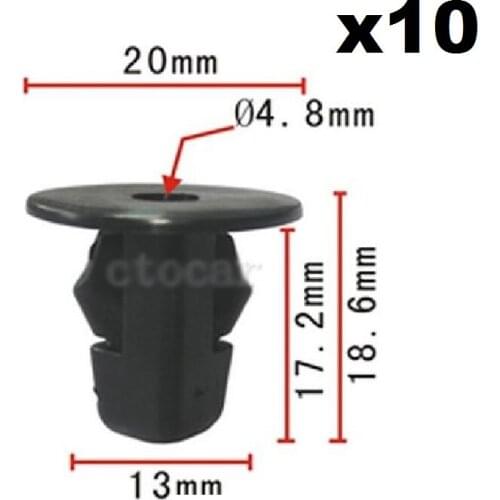 10pcs For Toyota Hood Fender M5.5 #12 Screw Grommet Clips Retainer 90189-06065 Mudguard fixed buckle