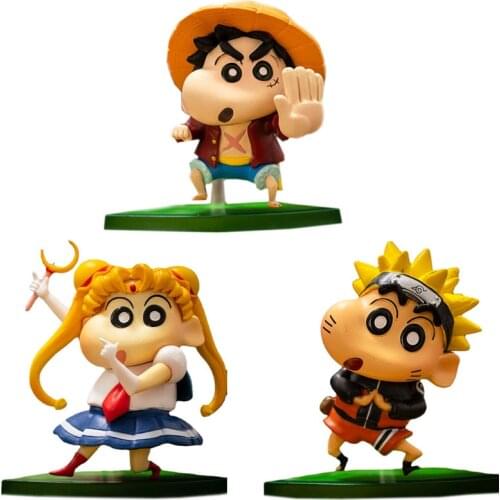 12.8cm GK One Piece Anime Figures Naruto Crayon Shinchan COS Naruto Water Ice Moon Sailor Moon Luffy Figure Toys For Children
