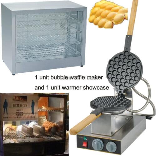 2 in 1 Commercial Use Non-stick 110v 220v Electric Eggettes Bubble Waffle Baker Maker Machine and Electric Warmer Showcase