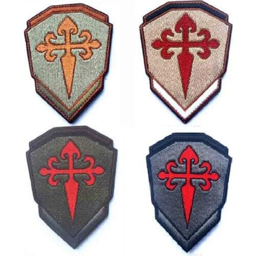3D High Quality 100% Embroidery Patches Loops And Hook The Knights Of Santiago Patch Armband Thirteen Knight Patches