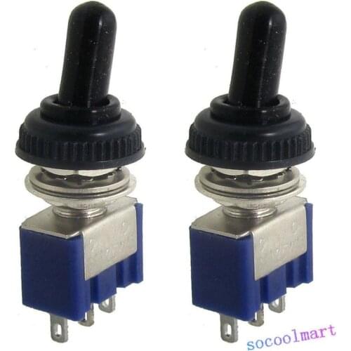 4 Pcs AC 125V 6A ON/ON 2 Position SPDT 3 Pins Mini Toggle Switch with Waterproof