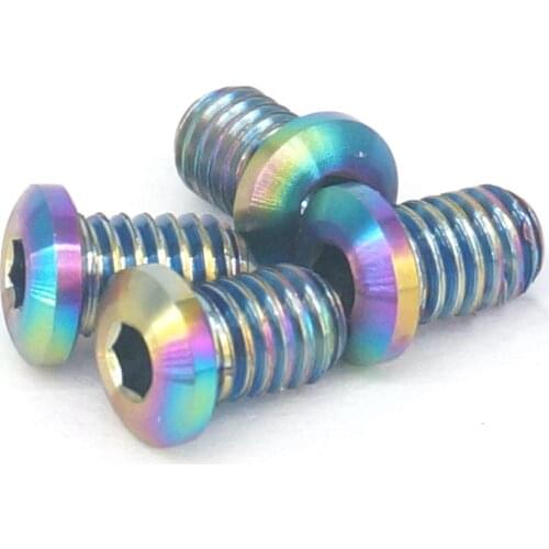 4 PCS M4x5mm Rainbow GR5 Titanium Screws For Road Bike Caliper Brake