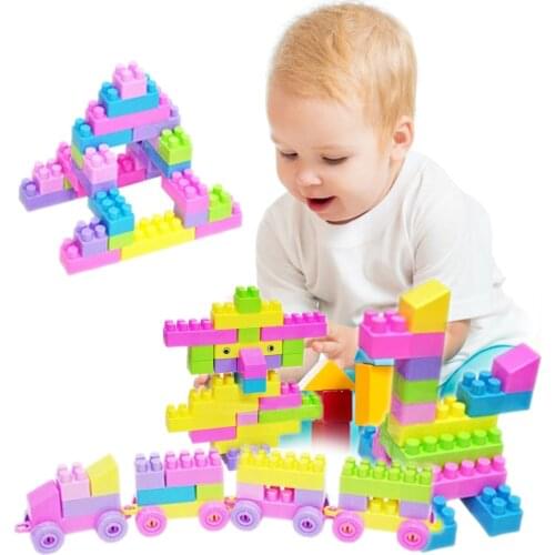 46Pcs Mini Blocks Plastic Building Self-Locking Bricks Toy Children Kid Educational Plastic Block Set for Kids Gift