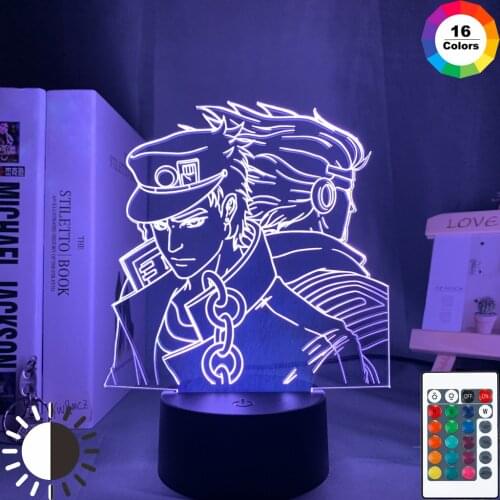 Acrylic 3d Lamp Anime JoJo Bizarre Adventure for Bedroom Decor Light birthday gift manga jojo Led Night Light Jotaro Kujo