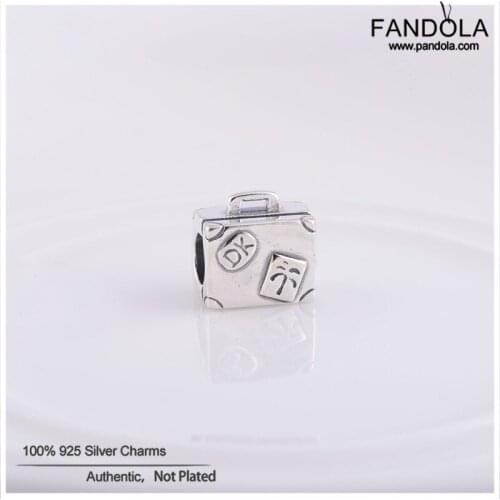 100% 925 Sterling Silver Suitcase Charms Beads for Women Fits Original Bracelets Necklace Charm Silver 925 DIY Jewelry Making