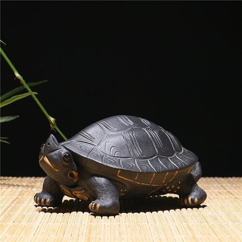 Boutique Purple Clay Tea Pet 3D Tortoise Teaware Accessories Gifts Longevity Turtle Ceramic Crafts Decorative Free Shipping