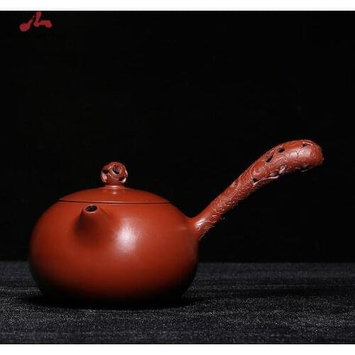 Handmade Yixing Teapot 580cc Purple Clay Zisha Pot With Handle Dahongpao Pot