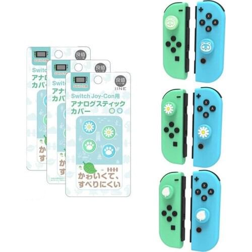 Cat Paw Bear Leaf Flower Blue Green Color Thumb Stick Grip Cap Joystick Cover For Nintend Switch NS Lite Joy-con Controller Case