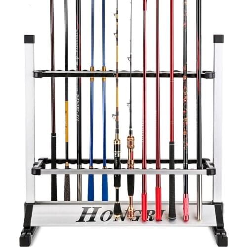 12 slots aluminum alloy fishing rod bracket display stand fishing rod fishing tackle set capacity