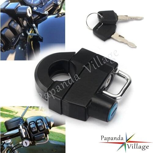 For Harley Chopper Bobber Honda Suzuki Yamaha Motorcycle 25mm Handlebars Helmet Lock Key Anti-thief Security Padlock Accessories