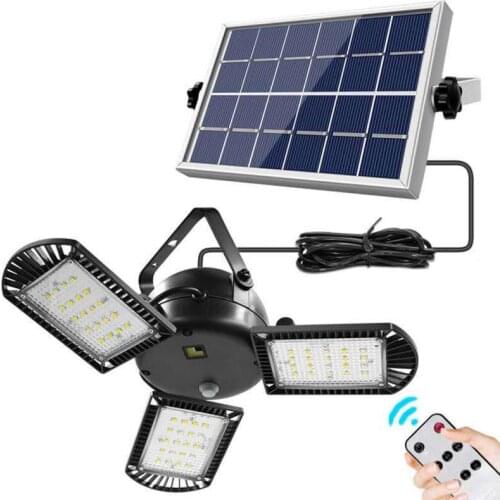 Solar Garden Remote Control Lamp Outdoor Street Lamp Waterproof Garden Garage Split Three-head Lighting Folding Lamp