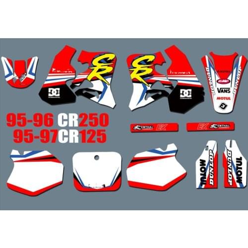 GRAPHICS Personalised Stickers Motorcycle Decos Kits For Honda CR125 CR 125 1995 1996 1997 CR250 CR 250 1995 1996 125CR 250CR