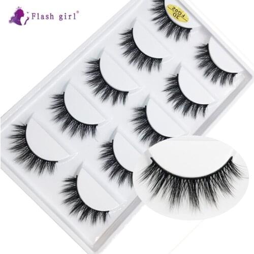 Good quality 3D-FG02 100% handmade 5pais 3D mink Eyelashes Natural small false Eyelashes