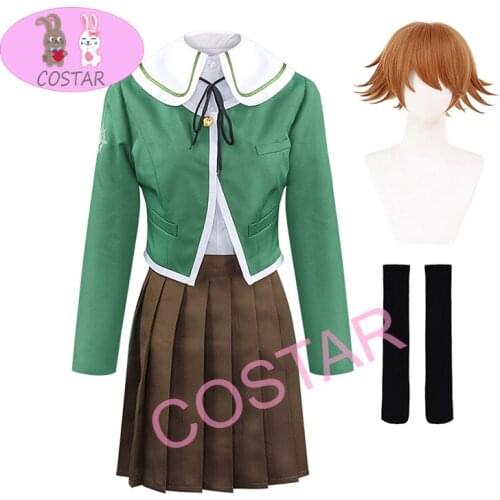 Danganronpa V3 Cosplay Costumes Chihiro Fujisaki Uniform School Suit Coat +Shirt +Skirt Costumes for Women Girls