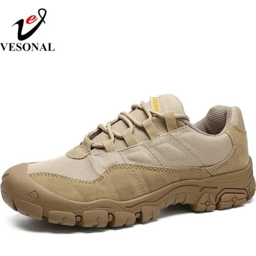 VESONAL Male Sneakers Shoes For Men Adult Non-Slip Casual Footwear Outdoor travel hiking shoes Autumn Cow Suede Leather