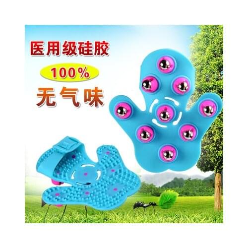 Lymphatic drainage massage beads meridians brush gloves Slimming Tool massage stainless steel/Si bin Stone/Magnetic beads ball