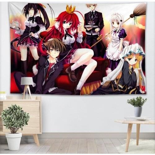 High School DxD Wall Tapestry Custom Your Pattern Yoga Office Sofa Tapestry Bedspread For Kids Room College Dorm Decoration