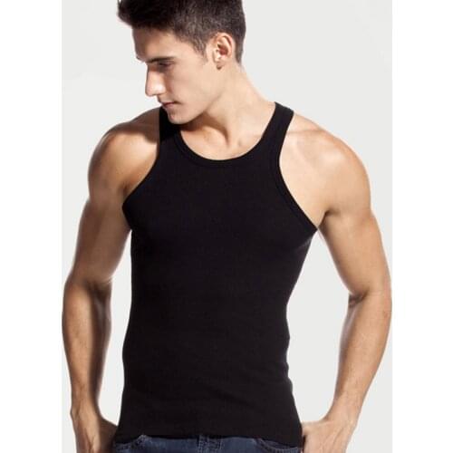 100% Cotton Summer Man Underwear Solid Male Grey Undershirt Casual Under Singlet Base Bottoming Pajamas Men Tank Tops