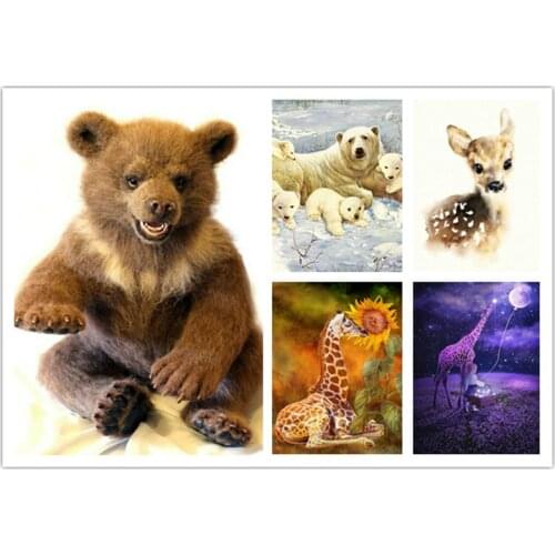 New Animal diamond painting bear full square drill rhinestone mosaic 3d diamond embroidery crafts VIP purchasing 20x25cm