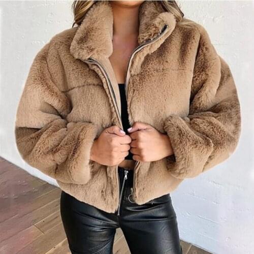 Faux Fur Coat Winter Fashion Furry Cropped Jackets Women Basic Cardigan Fluffy Short Coats For Warmth Coats And Jackets Women
