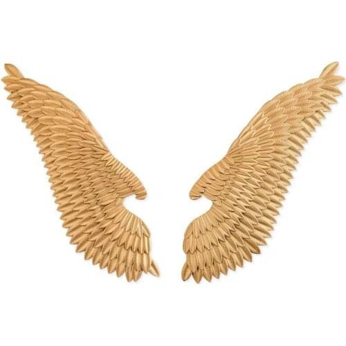 Industrial Style Wrought Iron Wings Pendant Milk Tea Grill Bar KTV Beauty Live Broadcast Room Background Wall Wings Decoration