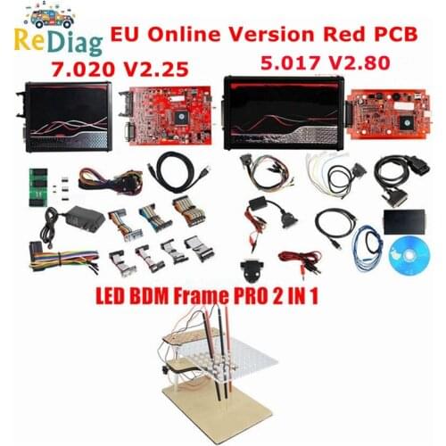 V2 5.017 V2.53 EU Red ECM Titanium V2.25 V7.020 4 LED Online Master Version BDM Frame ECU OBD2 car/truck Programmer