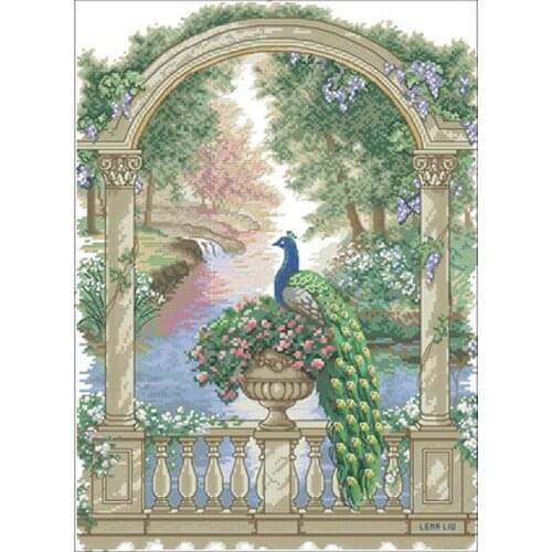 Peacock in the garden patterns Counted Cross Stitch 11CT 14CT 18CT DIY Cross Stitch Kits Embroidery Needlework Sets home decor