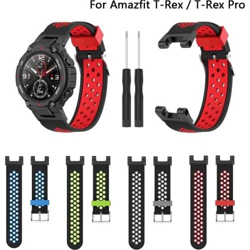 Silicone Replacement Straps For Huami Amazfit T-Rex Watch Band For Xiaomi Amazfit T-REX Pro Smart Watch Bracelet Wrist Strap