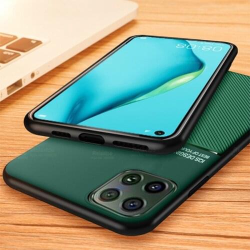 Silicone Car Magnetic Holder Phone Case For huawei p40 lite Ultra-thin Protection Cover on hauwei p 40 light p40lite P40lite