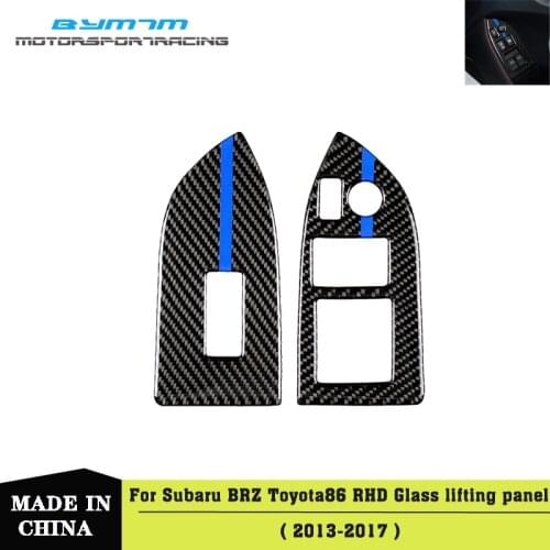 Blue Real Carbon fiber Car window glass drop panel Car accessories RHD For TOYOTA 86 Subaru BRZ 13-17
