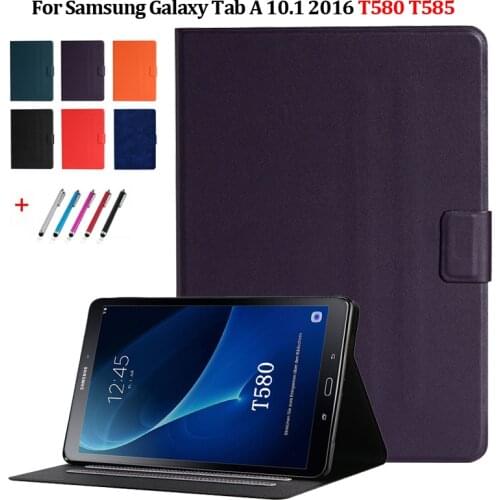 Slim Cover For Funda Samsung Tab A 10.1 2016 Case Leather Wallet Tablet Cover For Samsung Galaxy Tab A A 6 10 1 2016 T580 T585