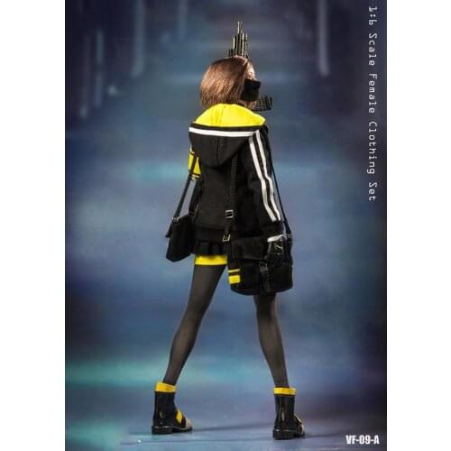 VF09A/B 1/6 Scale Female Clothing Set Fighting Firl Black/White Clothes Set Woman Figure Toys for 12inches Body