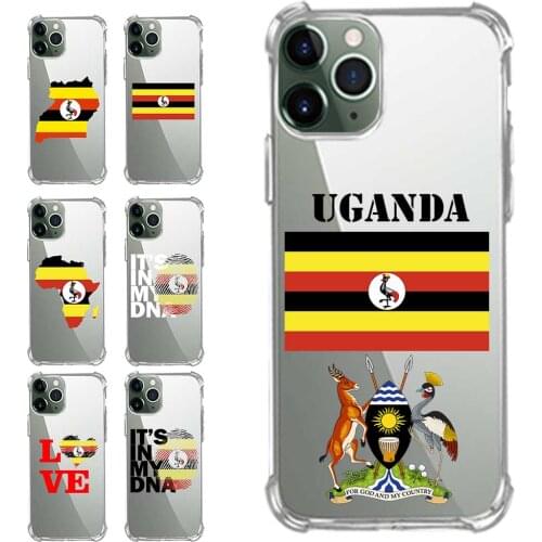 Corner Extra Protection Transparent TPU Phone Cases For Samsung A50 A70 M20 M30 NOTE S 9 10 11 20 Plus Pro Uganda Flag Cover