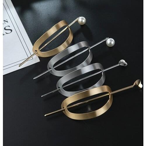Korean Simple Versatile Metal Hair Sticks Women Headdress Fashion Hair Accessories Hairpin Trend U-Shaped Jewelry