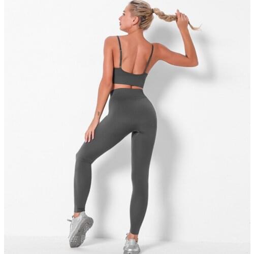 Women Yoga Set Fitness Gym Clothing Workout Bras Push Up Leggings Seamless Sportswear Custom Wholesale