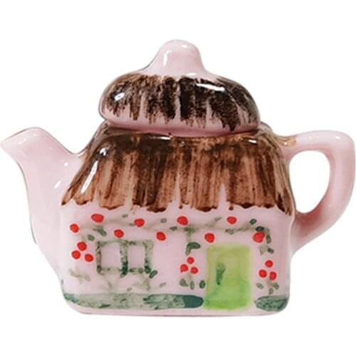 1 PCS Hand Painting Porcelain Ceramic Tea Set Pretend Play Toy Mini Kitchen Tableware Playset