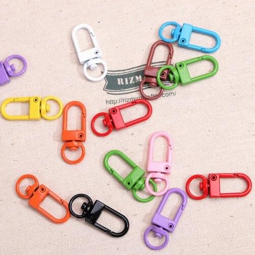 10pcs Color Baking Paint Metal Key Chain Hook Buckle Spring Buckle Hand DIY Accessories Connecting Materials