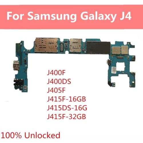 100% Unlock Mainboard For Samsung Galaxy J4 J400F J400DS J405F J415F J415DS Full Chips Motherboard Logic Board Android OS