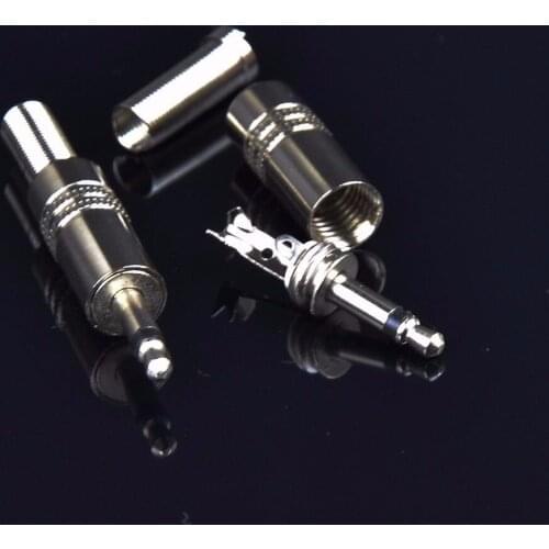 100pcs 3.5mm mono Metal Male Jack Plug Solder Audio adapter connector