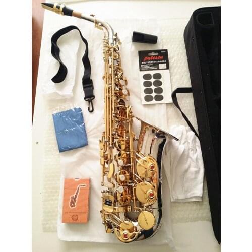 2021 New Real Picture Shooting Japan A-W037 Alto Saxophone Gold Key Professional Sax Mouthpiece With Case and Mouthpiece Free