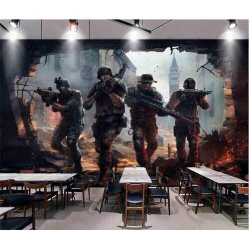 Custom large mural 3D wallpaper war Internet cafes backdrop wall wallpaper for walls 3 d papel de parede tapety Home Decor