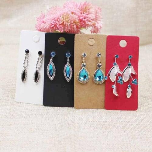 4*9cm kraft/black /hot pink/white paper blank jewelry earring display card custom logo cost extra 200pcs per lot