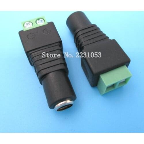 5PCS/LOT 5.5 x 2.1mm DC Power Female Jack Connector Plug DC Female Adapter Plug Connector for CCTV Camera DVR Led Strips