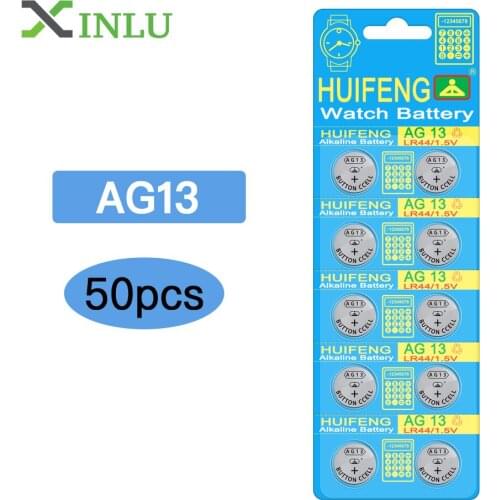 50 AG13 SR44SW Button Cell Watch Coin Battery Batteries for Toys Remote