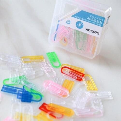 60 Pcs/lot High Quality ABS Small Mini Paper Clips Decorative School Office Supplies Desk Accessories Stationery