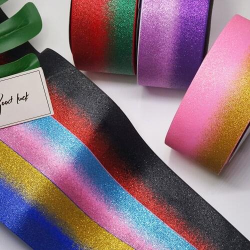 75 mm foil glitter ribbon 3 inch ribbon hologram ribbon