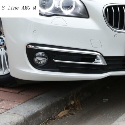 Car styling car front fog lamps cover grille slats car fog lights cover decoration strips Cover for BMW 5 series F10 2010-2017
