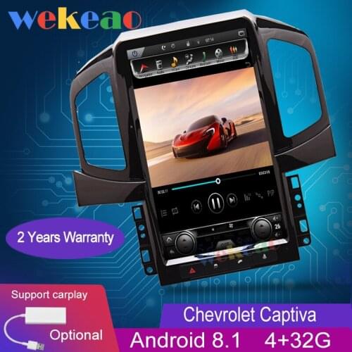 Wekeao Vertical Screen Tesla Style 13.6'' Android 8.1 Car Radio GPS Navigation Car Dvd Player For Chevrolet Captiva 2013-2017 4G